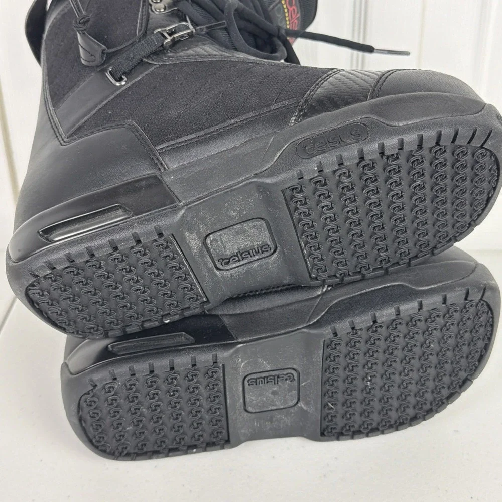 Celsius Snowboard Boots Dufficy Size 8 Climate Trad Lace Black Hemp Freestyle